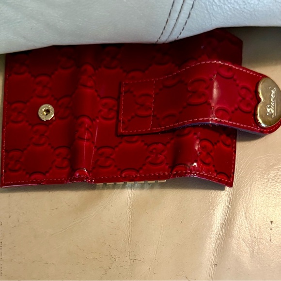 Gucci Key Case leather, Guccissima, Red. Heart Closure - Picture 8 of 8